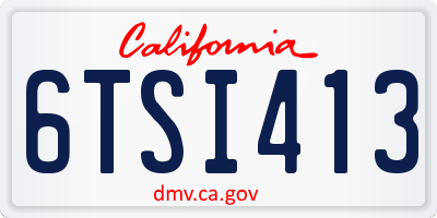 CA license plate 6TSI413