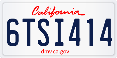 CA license plate 6TSI414