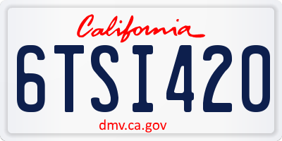 CA license plate 6TSI420