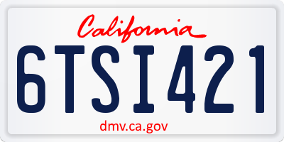 CA license plate 6TSI421