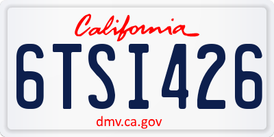 CA license plate 6TSI426