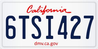 CA license plate 6TSI427