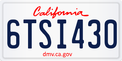 CA license plate 6TSI430