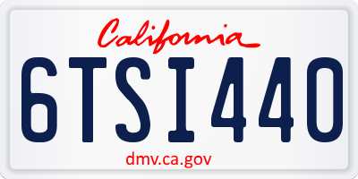 CA license plate 6TSI440