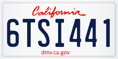 CA license plate 6TSI441