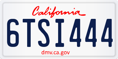 CA license plate 6TSI444