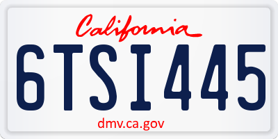 CA license plate 6TSI445