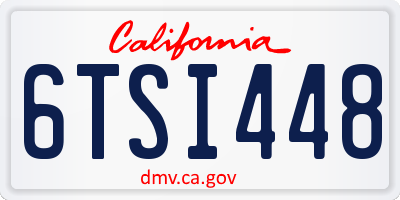 CA license plate 6TSI448