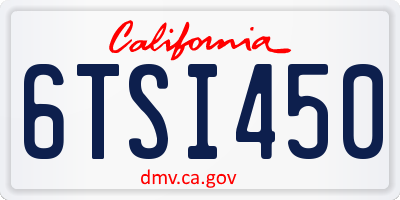 CA license plate 6TSI450