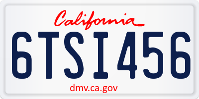 CA license plate 6TSI456