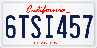 CA license plate 6TSI457