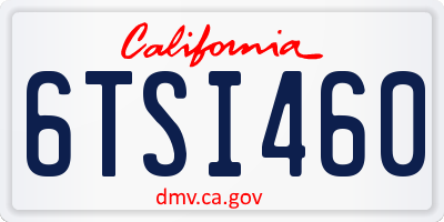CA license plate 6TSI460