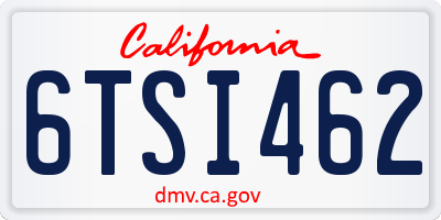 CA license plate 6TSI462