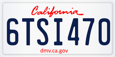 CA license plate 6TSI470