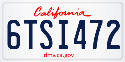 CA license plate 6TSI472