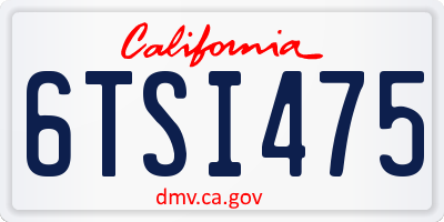CA license plate 6TSI475
