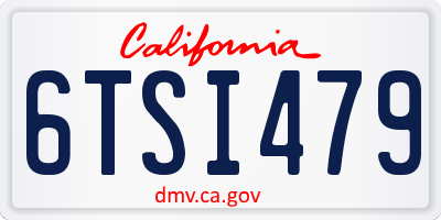 CA license plate 6TSI479