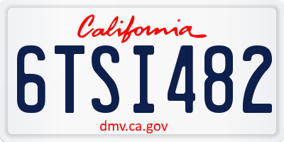 CA license plate 6TSI482