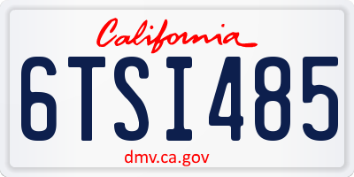 CA license plate 6TSI485