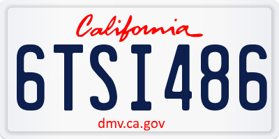 CA license plate 6TSI486