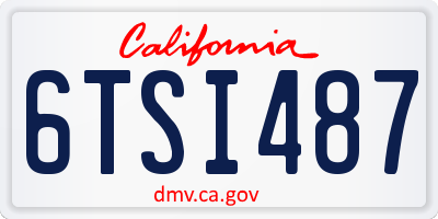 CA license plate 6TSI487