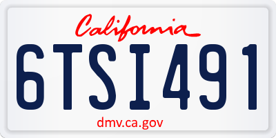 CA license plate 6TSI491