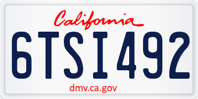 CA license plate 6TSI492