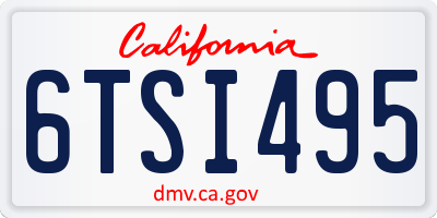 CA license plate 6TSI495