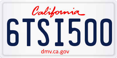 CA license plate 6TSI500