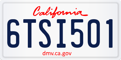 CA license plate 6TSI501