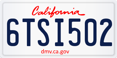 CA license plate 6TSI502
