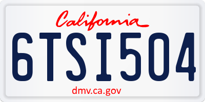 CA license plate 6TSI504