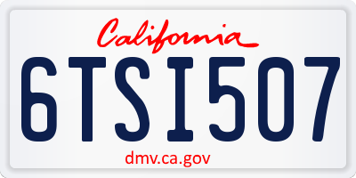 CA license plate 6TSI507