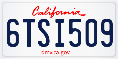 CA license plate 6TSI509