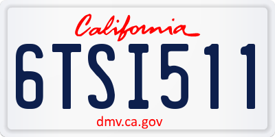 CA license plate 6TSI511