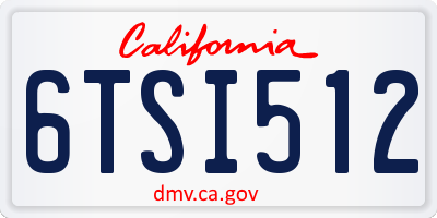 CA license plate 6TSI512
