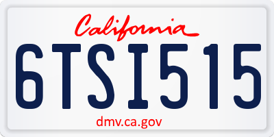 CA license plate 6TSI515