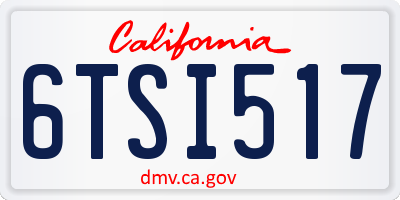 CA license plate 6TSI517