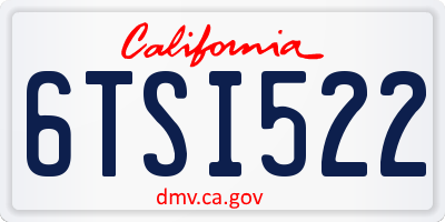 CA license plate 6TSI522