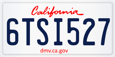 CA license plate 6TSI527