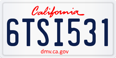 CA license plate 6TSI531