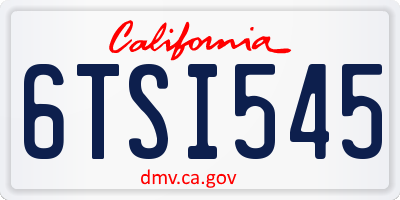 CA license plate 6TSI545