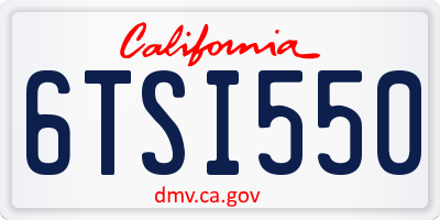 CA license plate 6TSI550