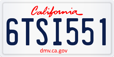 CA license plate 6TSI551