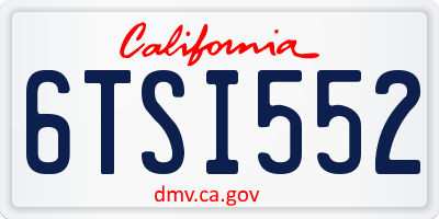 CA license plate 6TSI552