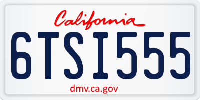 CA license plate 6TSI555