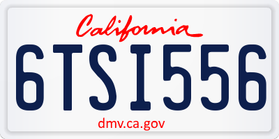CA license plate 6TSI556