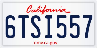 CA license plate 6TSI557