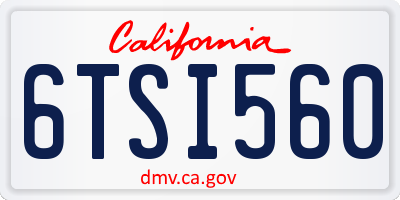CA license plate 6TSI560