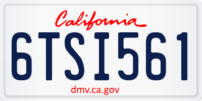 CA license plate 6TSI561
